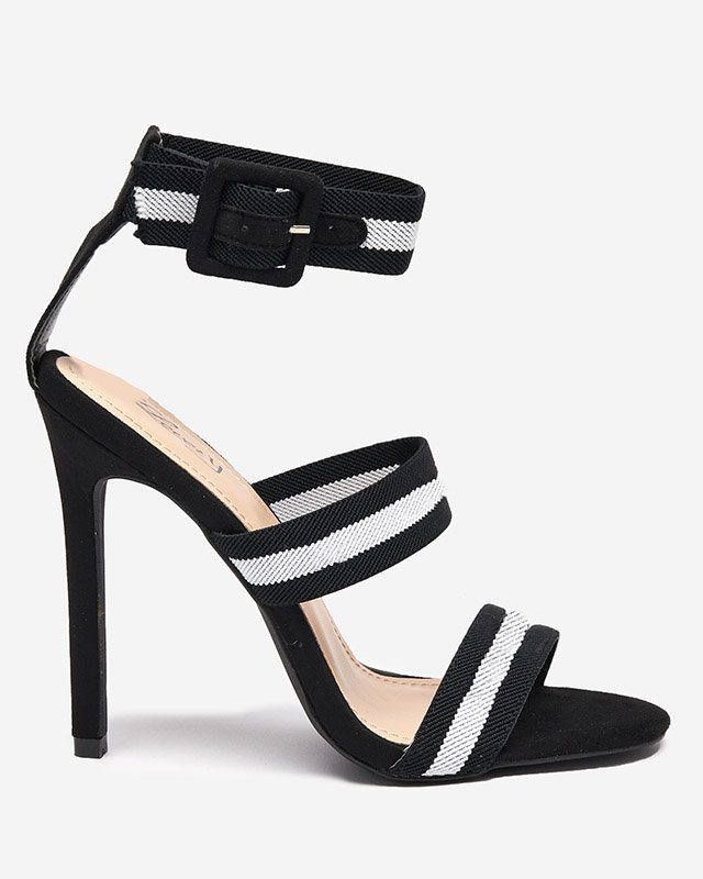 OUTLET Sandales noires pour femme à talon haut Miso-Shoes