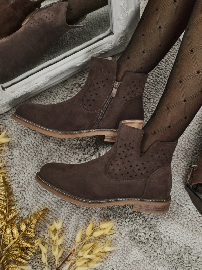 Bottines pour femmes en cuir naturel Rito
