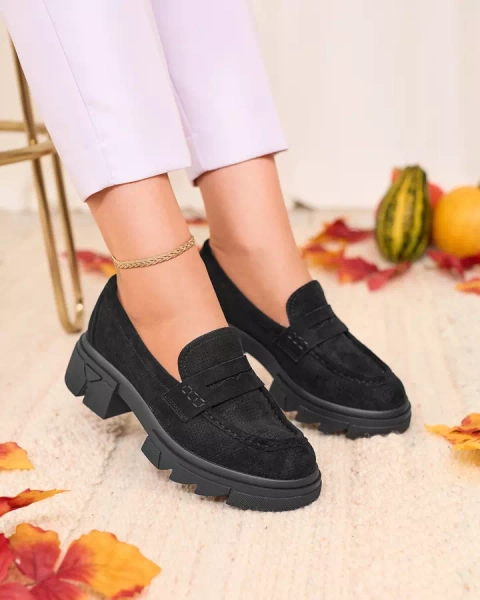 Royalfashion Mocassins ajourés femme noir Lace Glide