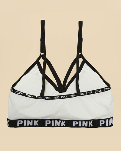 Brassière de sport femme blanche avec inscriptions - Underwear