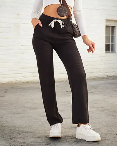 Royalfashion Pantalon large côtelé pour femme PLUS SIZE