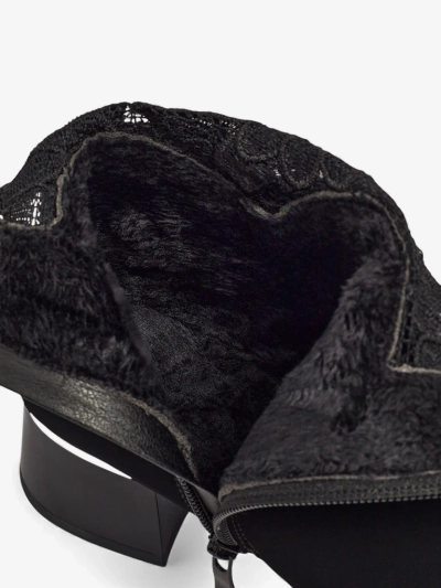 Bottines femme mates à talon bloc avec dentelle Velmoria