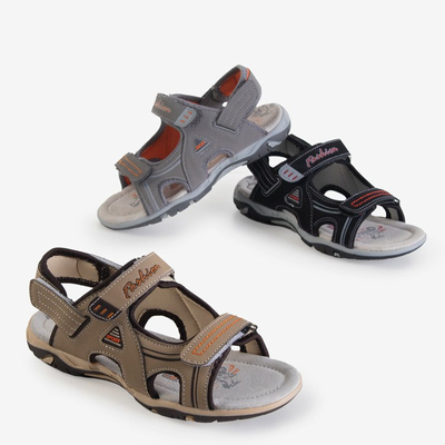 Sandales velcro en Monekin grises pour garçon - Footwear