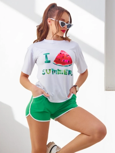 Ensemble de sport Royalfashion pour femmes avec t-shirt et shorts Pastèque