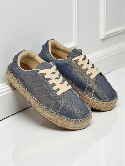 Aurelia Denim Espadrillos – sneakers pour femmes à talon plat et en tissu