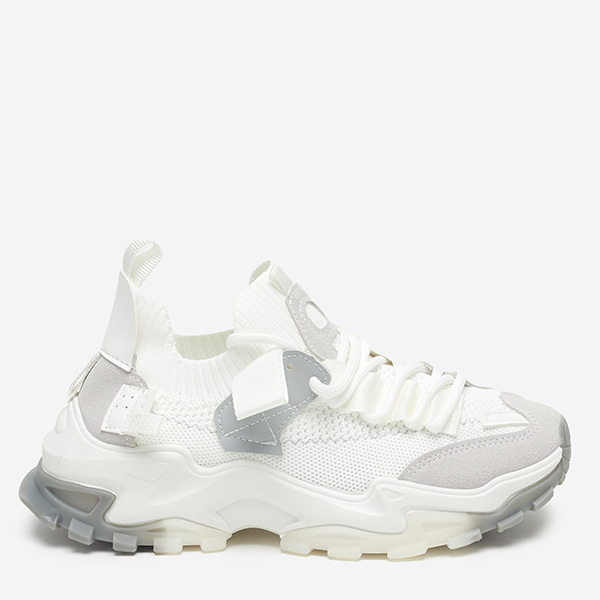 OUTLET Chaussures de sport pour femme blanches sur semelle massive Tiroka - Footwear