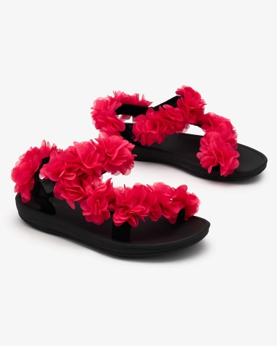 Royalfashion Sandales à fleurs pour femmes Fuchsia Alferroy