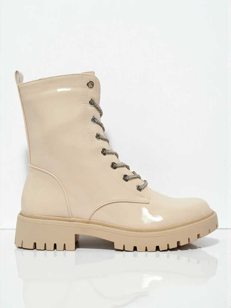 Bottines vernies à lacets pour femmes Fjorra