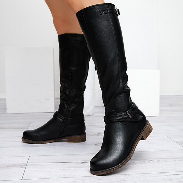 OUTLET Bottes mi-mollets isolées pour femmes de couleur noire Radolia - Chaussures