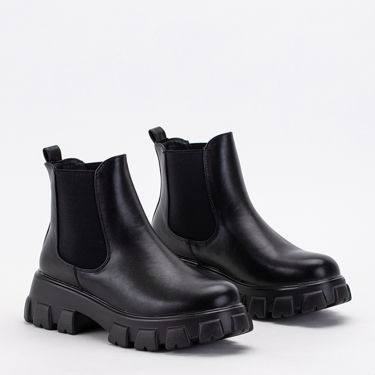 Bottines compensées pour femmes noires Casidi - Chaussures