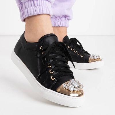 Sneakers noires avec zircone cubique sur la pointe Lilly - Footwear