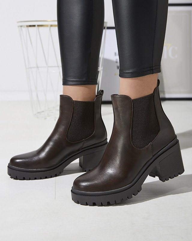 OUTLET Bottes pour femmes sur tige marron foncé Foccillo- Footwear