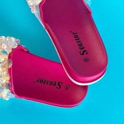 OUTLET Sandales compensées femme fuchsia à décors Maurelle - Chaussures