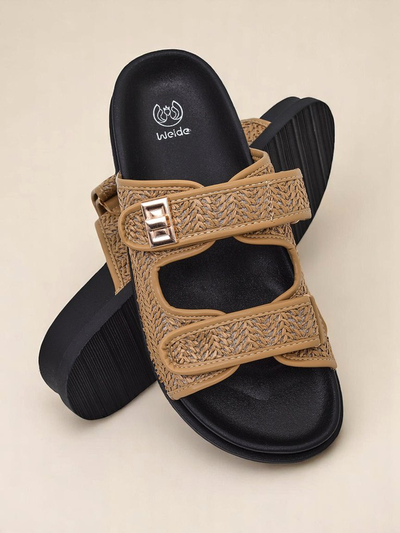 Sandales Royalfashion à enfiler pour femmes avec tresse Delibeli