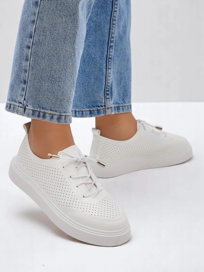 Royalfashion Chaussures de sport lacées perforées pour femmes Vaned