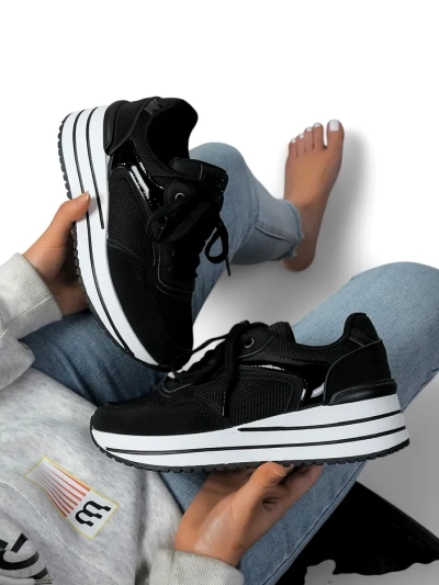 Royalfashion Baskets de sport à plateforme pour femmes Revided