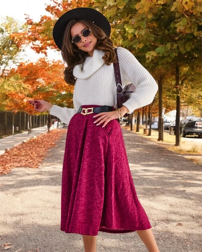 Jupe midi pour femme Royalfashion