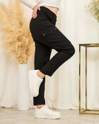 Royalfashion Pantalon de combat droit pour femme en noir