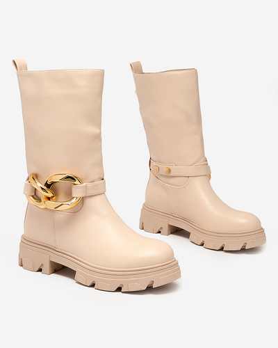 Bottines à enfiler pour femme avec isolation camel Mekira - Footwear