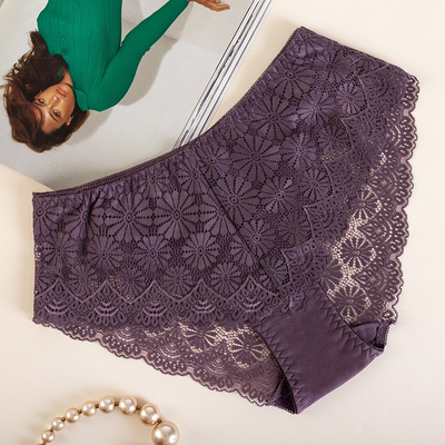 Culotte femme en dentelle violette GRANDES TAILLES - Sous-vêtements