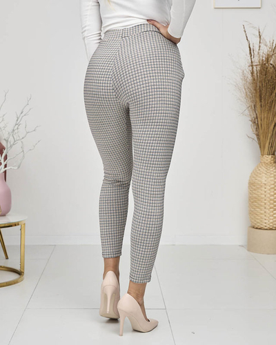 Teggings à carreaux jaune-noir pour femmes- Vêtements