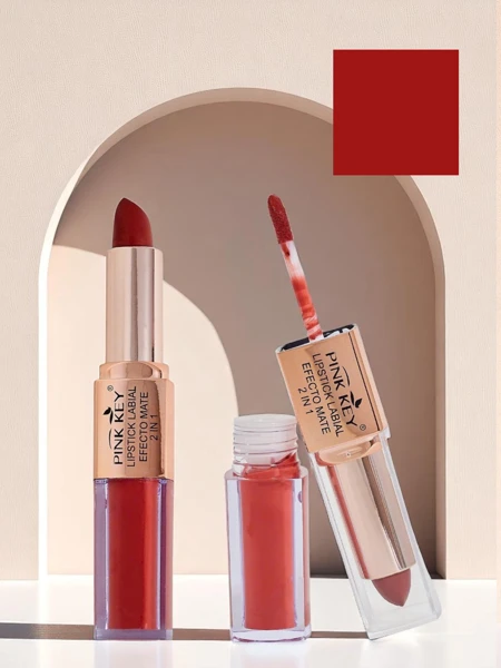 Rouge à lèvres mat en stick et en version liquide 2-en-1 Cinnamon Latte