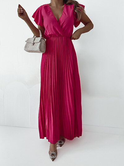 Royalfashion Robe midi plissée pour femme