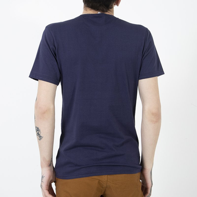 T-shirt homme en coton bleu marine avec imprimé - Vêtements