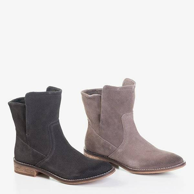 OUTLET Boots femme gris clair à talons plats Judetta - Chaussures