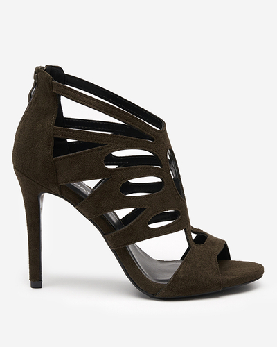 Sandales pour femme à talon haut vert foncé Etrop - Footwear