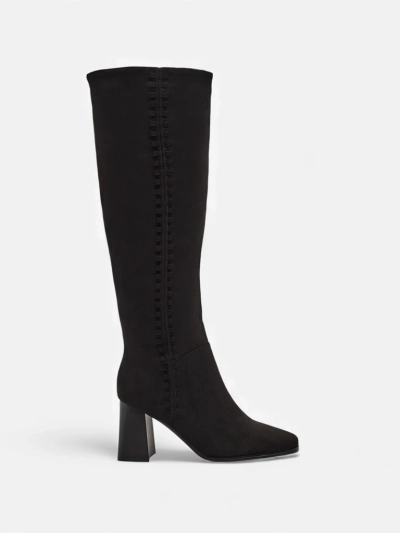 Bottes hautes pour femmes en éco-daim à talon bloc Fottor