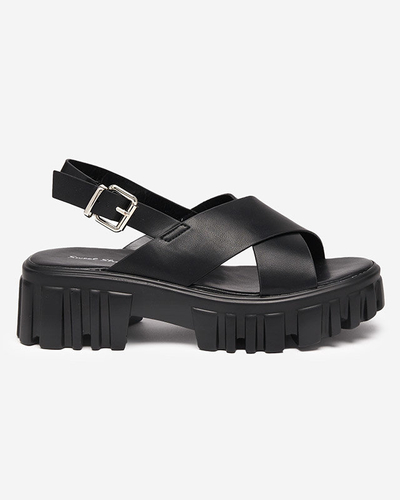 Sandales noires pour femme sur une semelle massive Otida - Footwear