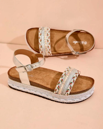 Royalfashion Sandales en mussir brodé pour femme