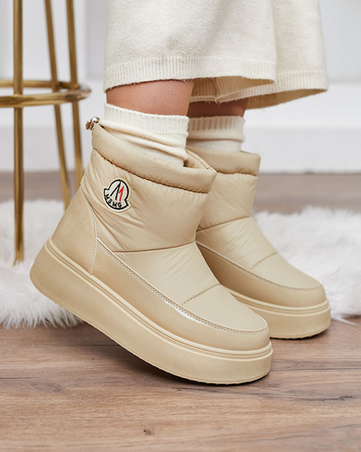 Royalfashion Bottes de neige à enfiler pour femme de couleur beige Ademra