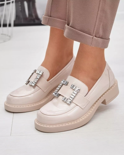 Chaussures femme beiges avec cristaux Larri - Chaussures