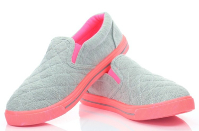 Baskets Slip On Asqus Femme Gris-Rose - Chaussures