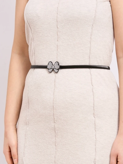 Ceinture noire pour femme Melina avec nœud en métal style latino glam