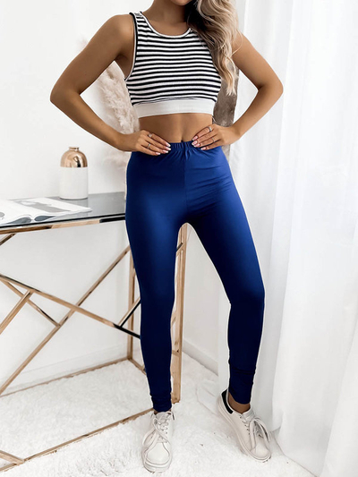 Leggings femme en fibre de bambou bleu marine - Vêtements
