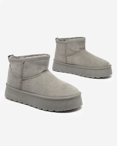 Royalfashion Gris Bottes de neige à plateforme pour femmes Ersinella