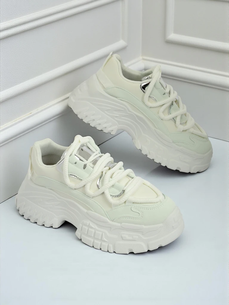 Sneakers pour femmes Artemisia Bianca sur plateforme en cuir écologique de 6,5 cm