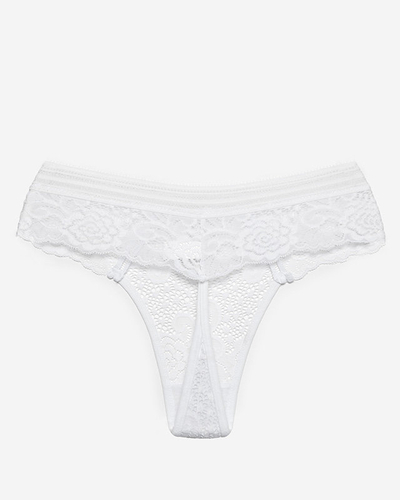 Culotte string femme en dentelle blanche - Sous-vêtements
