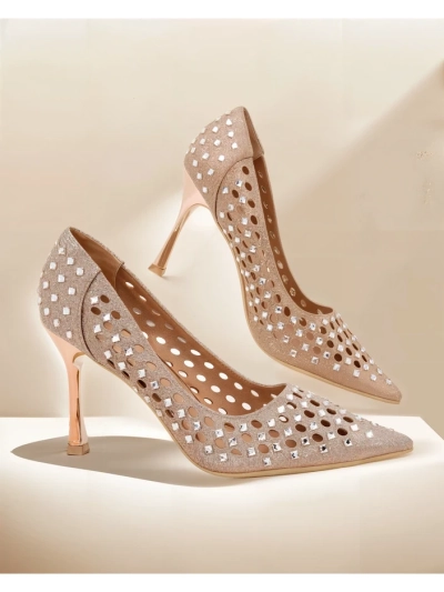 Chaussures à talon haut perforées Royalfashion pour femmes Ecatte