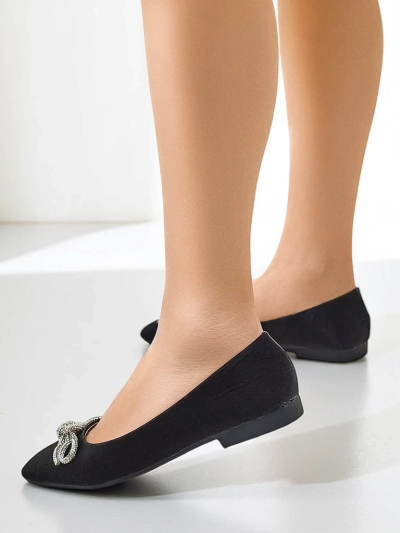 Royalfashion Ballerines pour femmes avec un nœud et brillance Ofenal