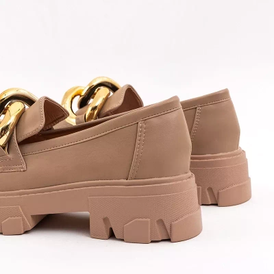 Chaussures basses kaki avec ornement doré Lygia - Chaussures