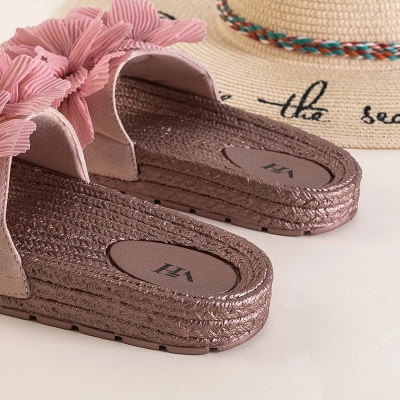 OUTLET Chaussons roses pour femmes à fleurs Pamelina - Footwear