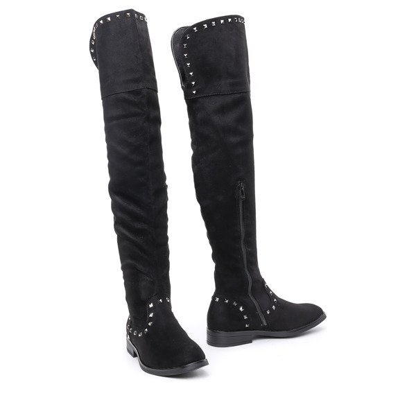 Czarne, długie kozaki Lucette- Obuwie