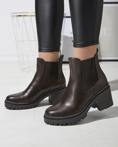 OUTLET Bottes pour femmes sur tige marron foncé Foccillo- Footwear