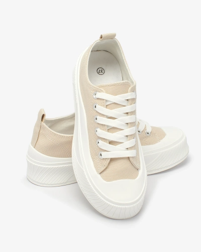 OUTLET Royalfashion Baskets de sport beige à plateforme Luceri