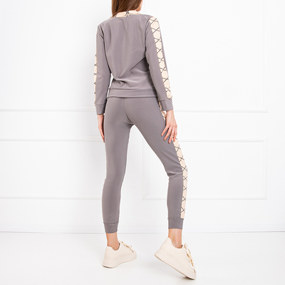 Ensemble de survêtement gris à motifs - Vêtements