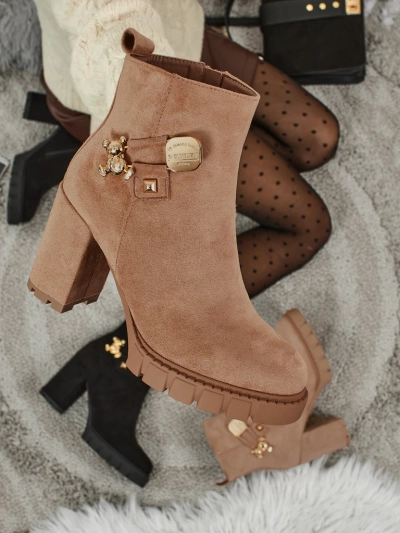 Bottines femme en éco-daim à talon bloc Bearr